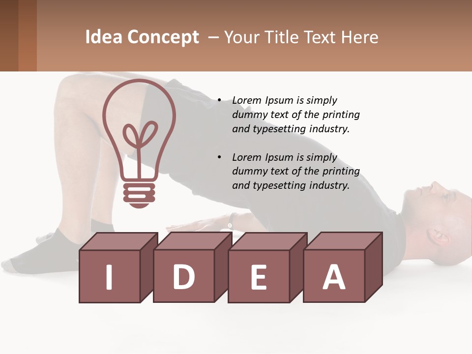 A Man In Black Shirt Doing A Yoga Pose PowerPoint Template