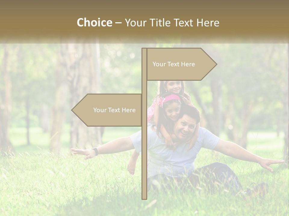 A Man Holding A Little Girl In His Arms PowerPoint Template