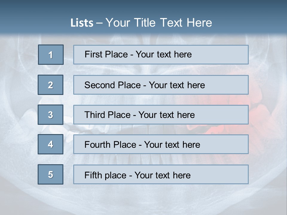 An X - Ray Of A Man's Teeth With A Red Spot In The PowerPoint Template