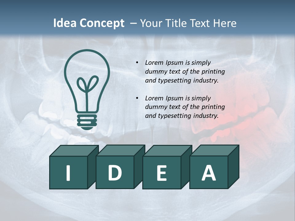 An X - Ray Of A Man's Teeth With A Red Spot In The PowerPoint Template