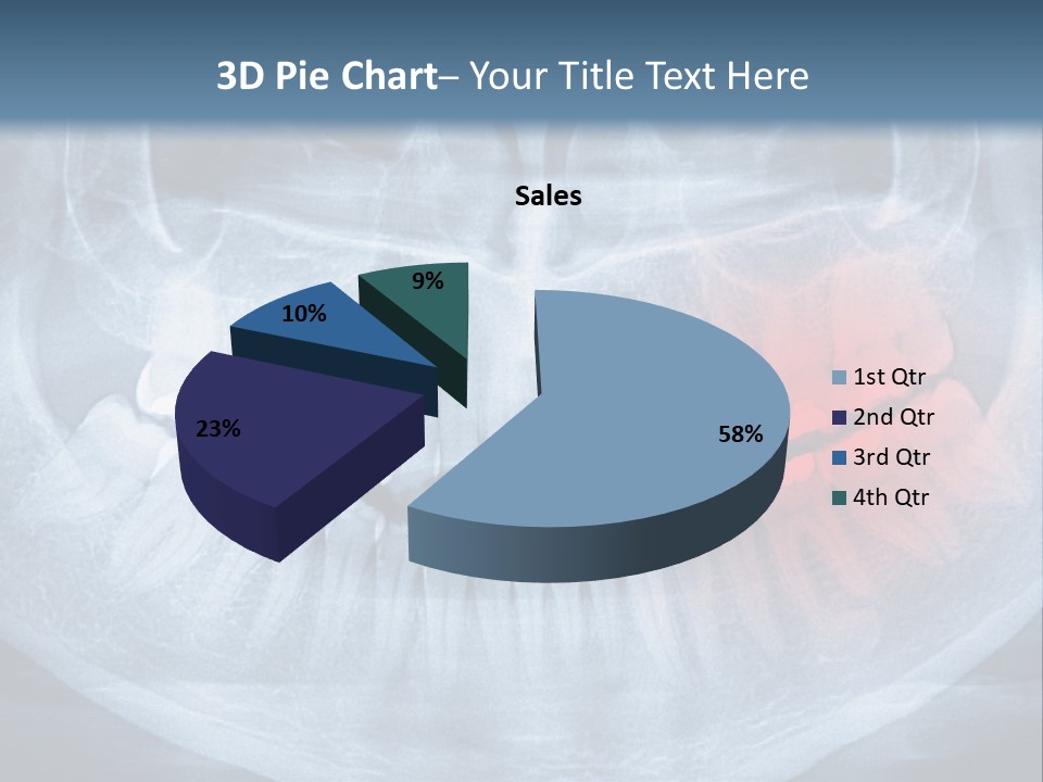 An X - Ray Of A Man's Teeth With A Red Spot In The PowerPoint Template