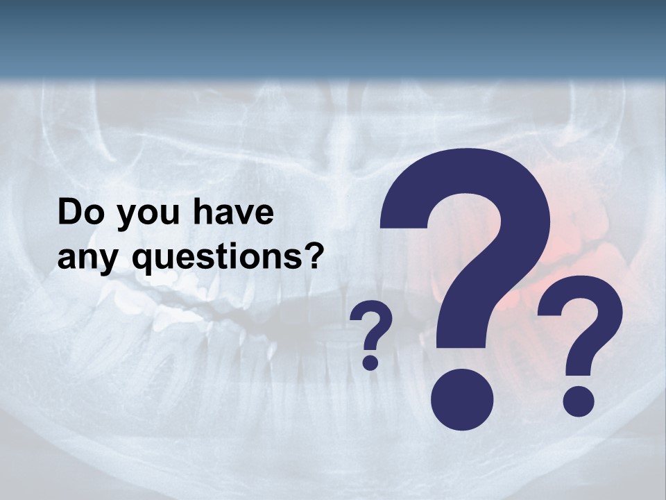 An X - Ray Of A Man's Teeth With A Red Spot In The PowerPoint Template