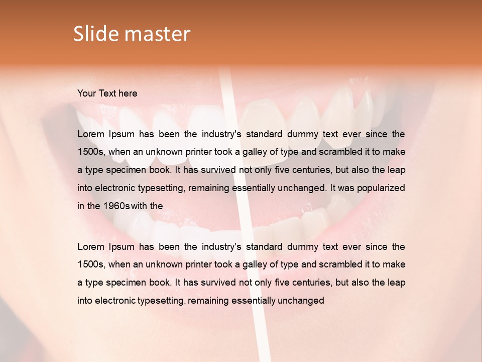 A Woman's Teeth Before And After Whitening PowerPoint Template