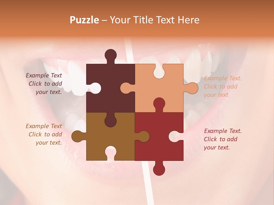 A Woman's Teeth Before And After Whitening PowerPoint Template