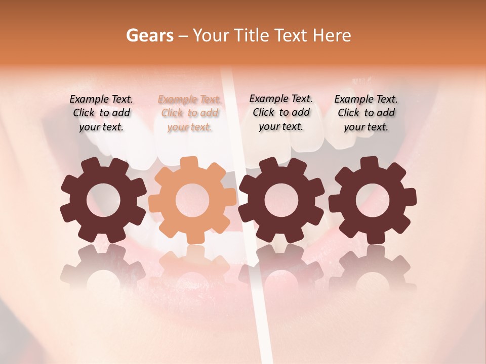 A Woman's Teeth Before And After Whitening PowerPoint Template