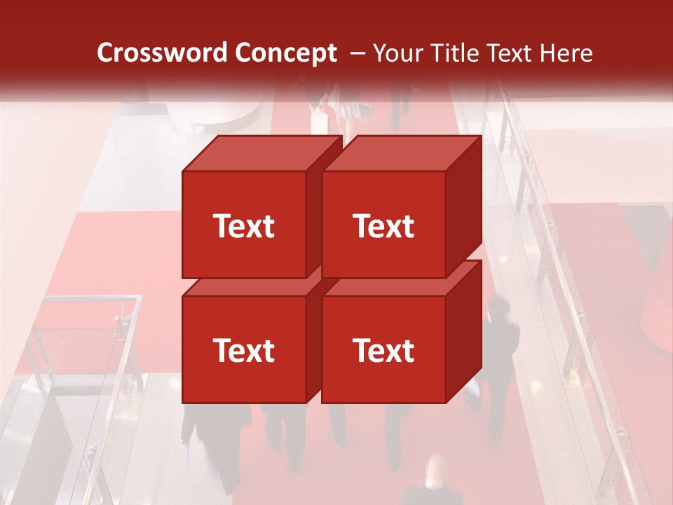 A Group Of People Walking Down A Red Carpeted Hallway PowerPoint Template