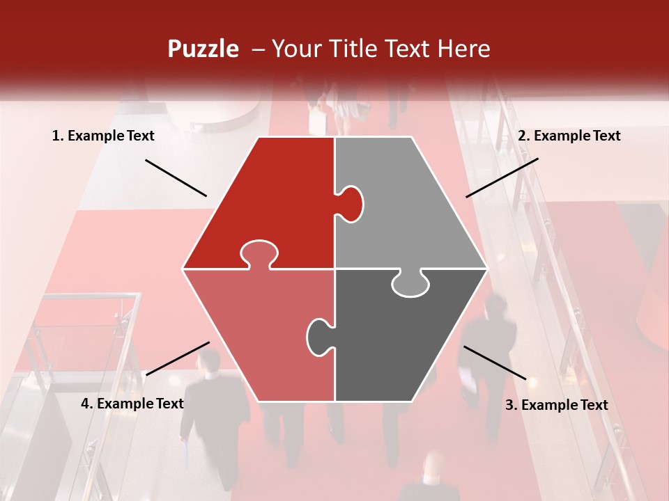 A Group Of People Walking Down A Red Carpeted Hallway PowerPoint Template