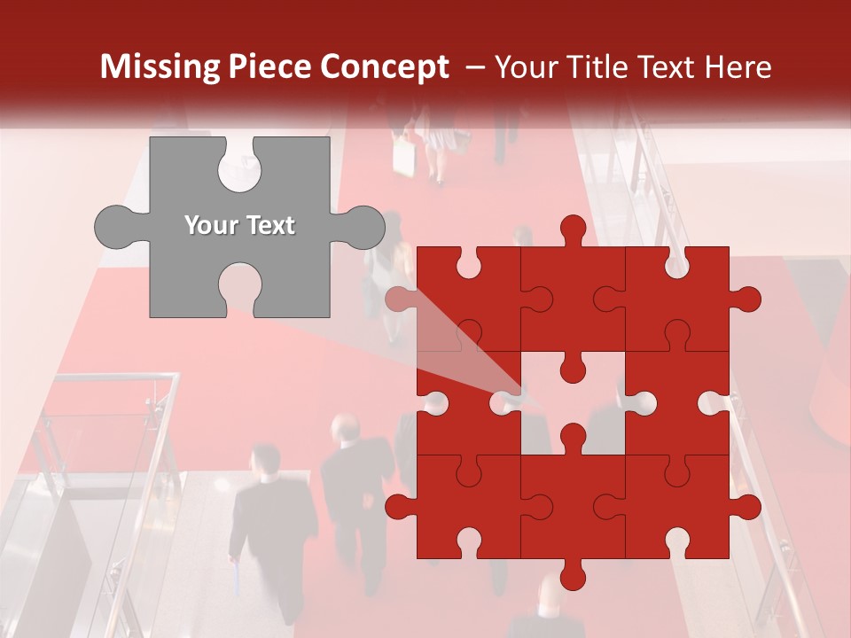 A Group Of People Walking Down A Red Carpeted Hallway PowerPoint Template