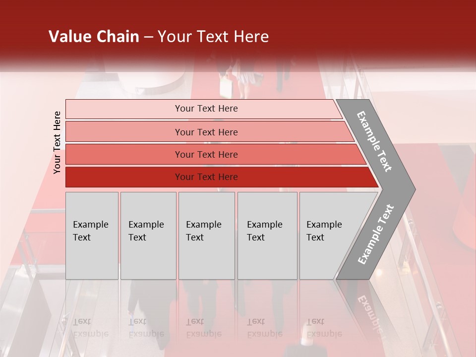 A Group Of People Walking Down A Red Carpeted Hallway PowerPoint Template