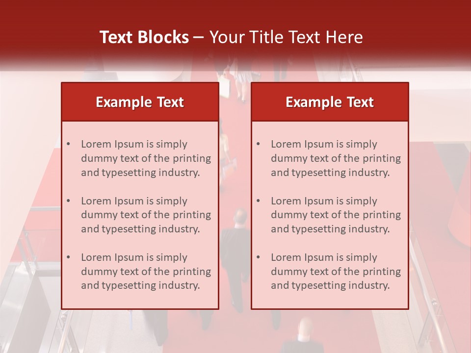 A Group Of People Walking Down A Red Carpeted Hallway PowerPoint Template