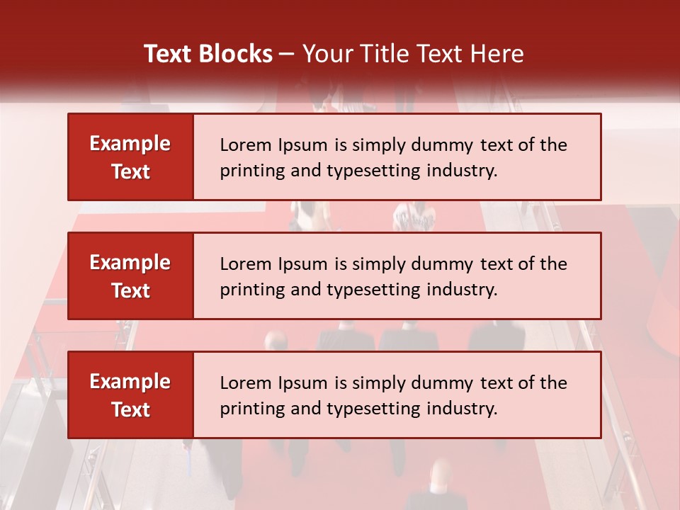 A Group Of People Walking Down A Red Carpeted Hallway PowerPoint Template