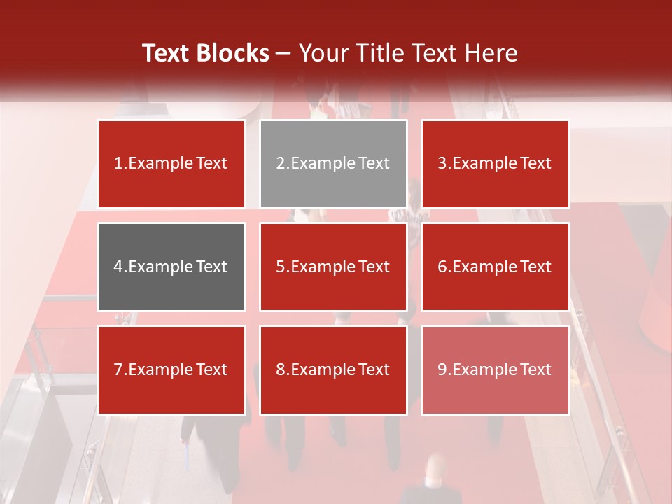 A Group Of People Walking Down A Red Carpeted Hallway PowerPoint Template