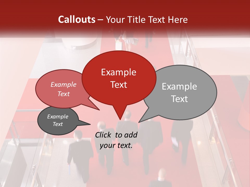 A Group Of People Walking Down A Red Carpeted Hallway PowerPoint Template