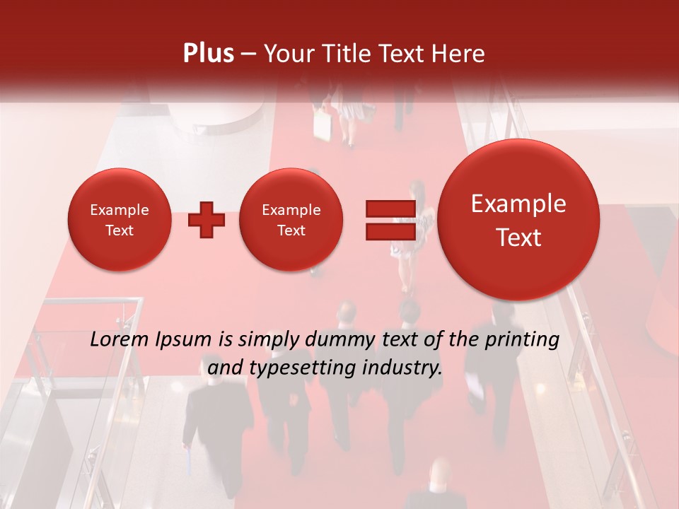 A Group Of People Walking Down A Red Carpeted Hallway PowerPoint Template
