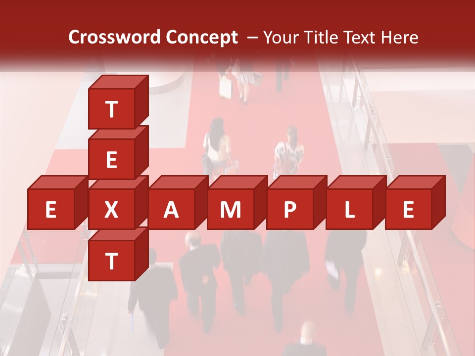 A Group Of People Walking Down A Red Carpeted Hallway PowerPoint Template