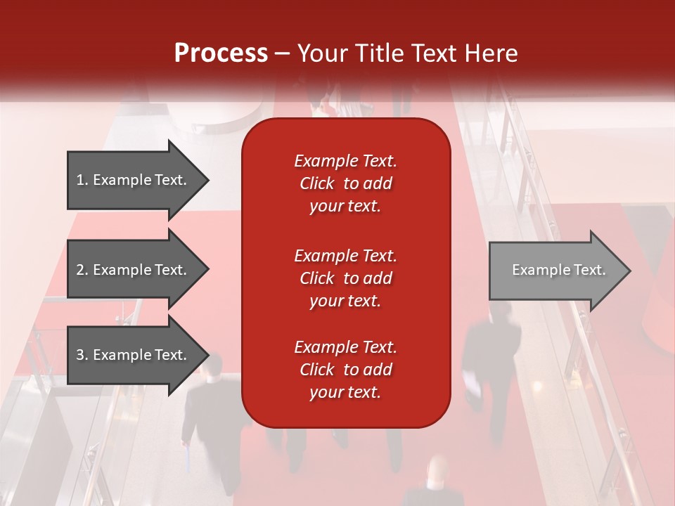 A Group Of People Walking Down A Red Carpeted Hallway PowerPoint Template