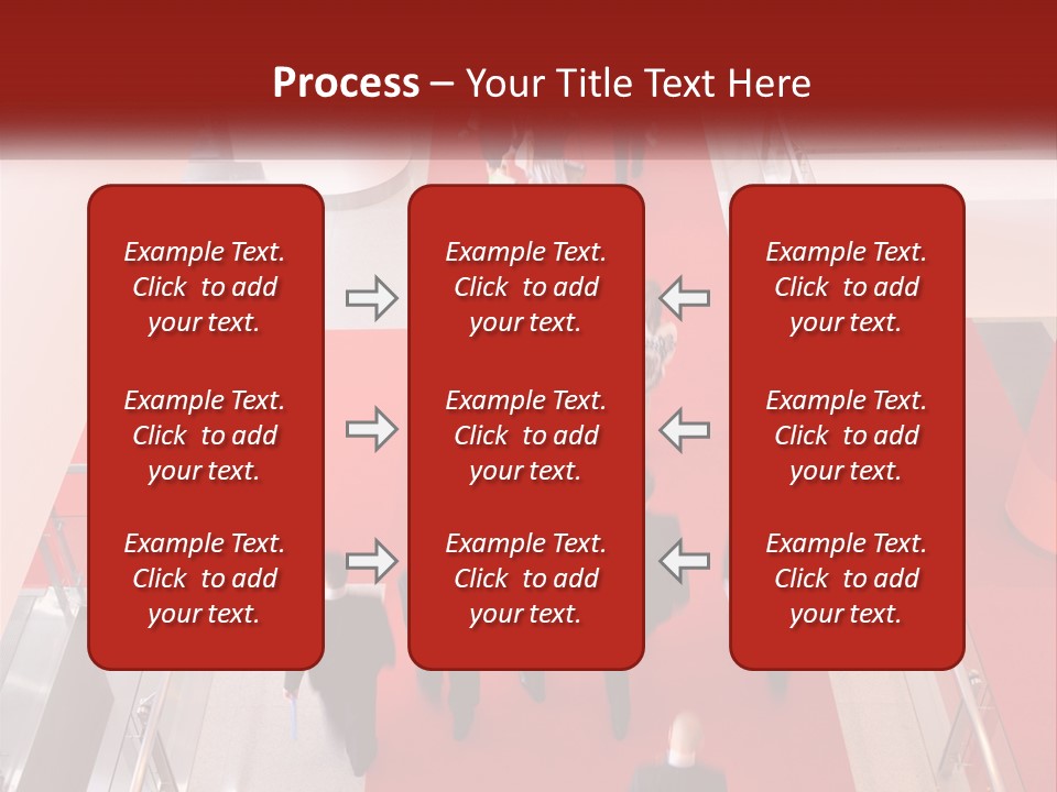 A Group Of People Walking Down A Red Carpeted Hallway PowerPoint Template