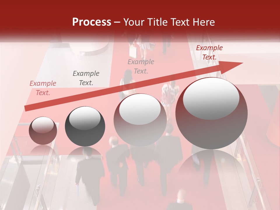A Group Of People Walking Down A Red Carpeted Hallway PowerPoint Template