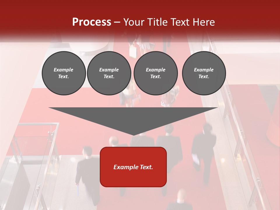 A Group Of People Walking Down A Red Carpeted Hallway PowerPoint Template