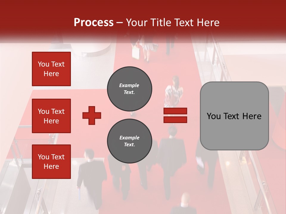 A Group Of People Walking Down A Red Carpeted Hallway PowerPoint Template