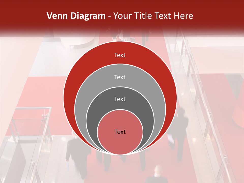 A Group Of People Walking Down A Red Carpeted Hallway PowerPoint Template