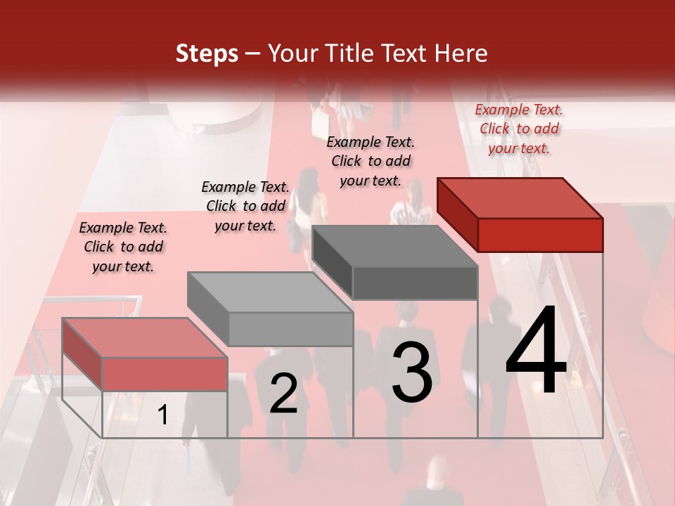 A Group Of People Walking Down A Red Carpeted Hallway PowerPoint Template