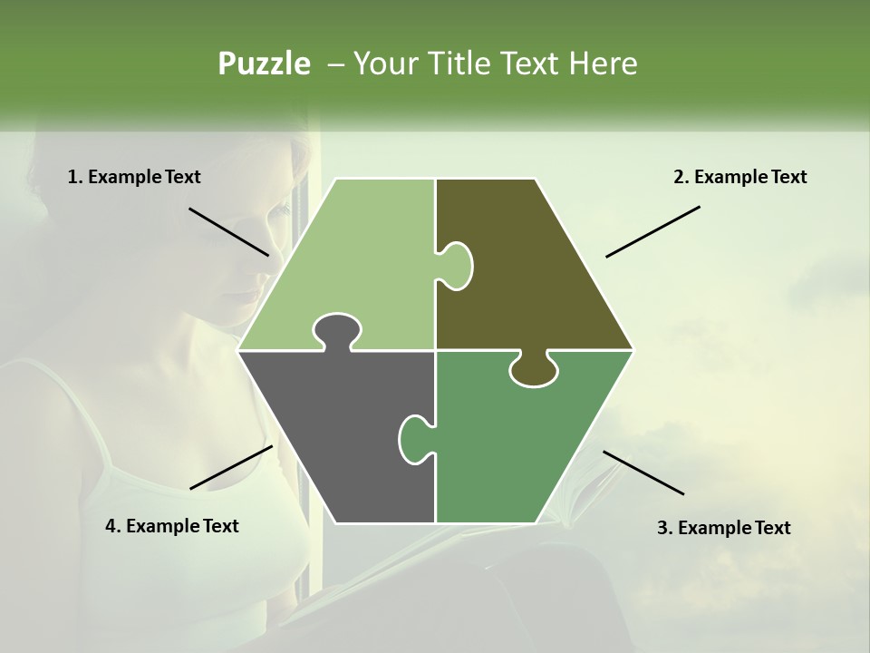 A Woman Sitting On A Window Sill Reading A Book PowerPoint Template