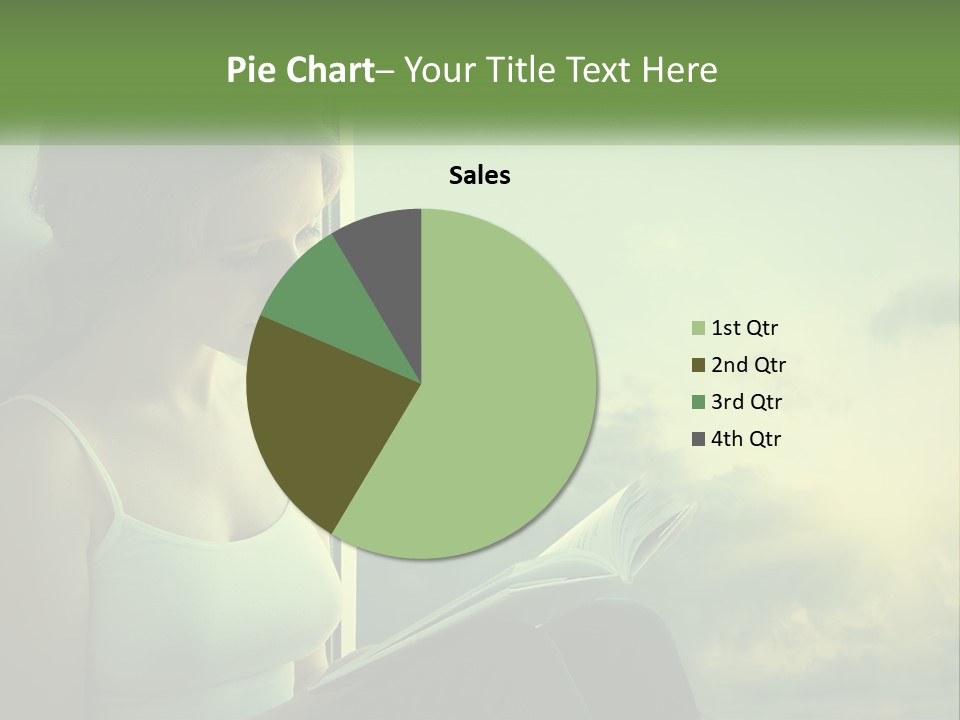 A Woman Sitting On A Window Sill Reading A Book PowerPoint Template