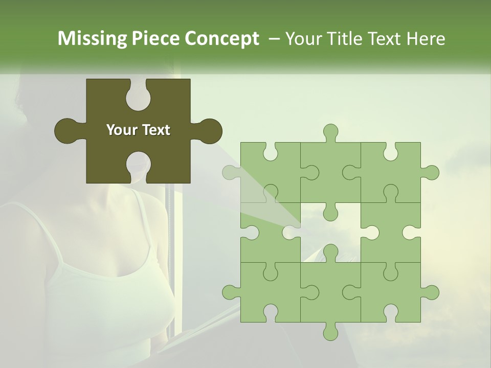 A Woman Sitting On A Window Sill Reading A Book PowerPoint Template