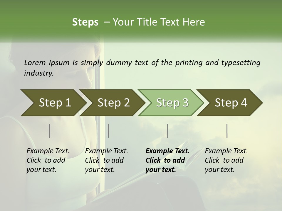 A Woman Sitting On A Window Sill Reading A Book PowerPoint Template