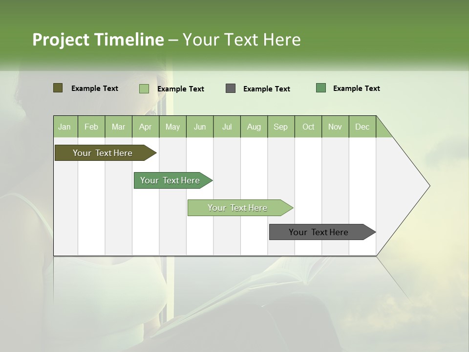 A Woman Sitting On A Window Sill Reading A Book PowerPoint Template