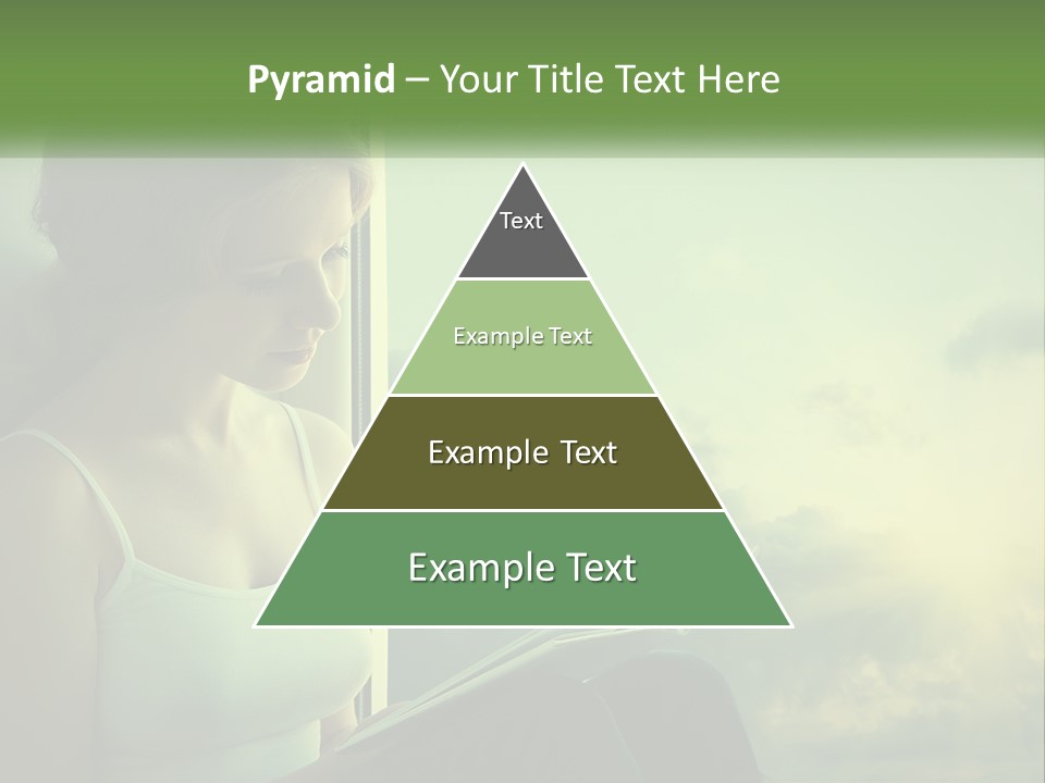 A Woman Sitting On A Window Sill Reading A Book PowerPoint Template