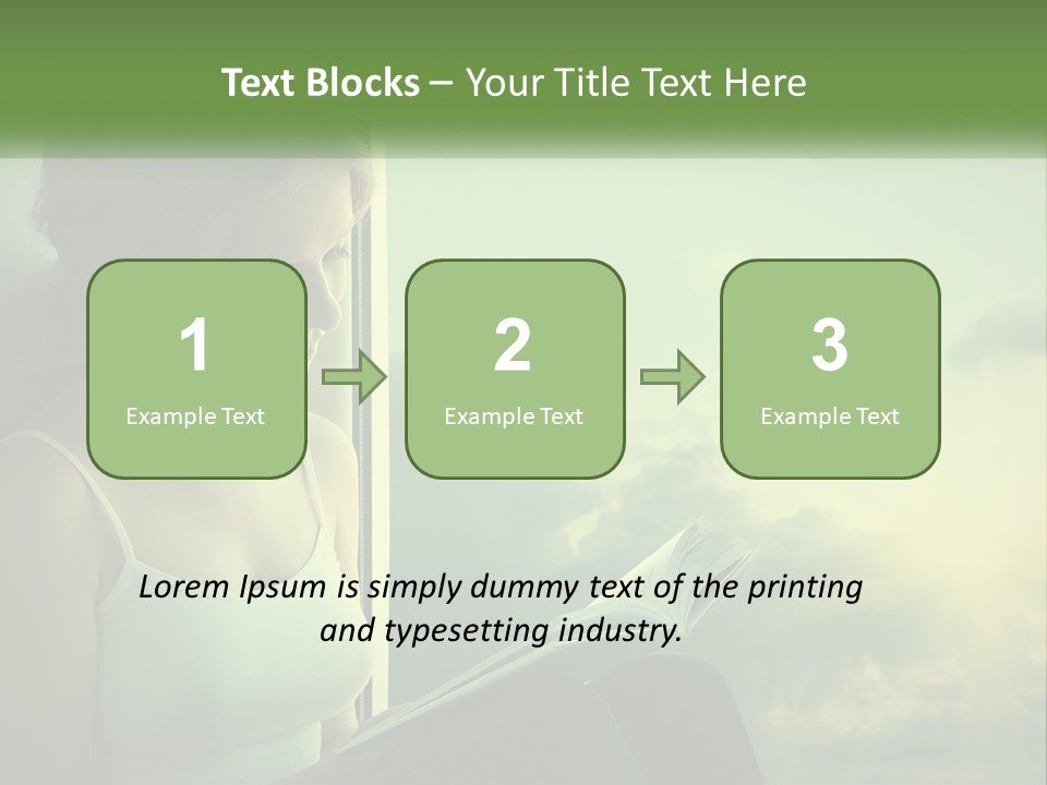 A Woman Sitting On A Window Sill Reading A Book PowerPoint Template