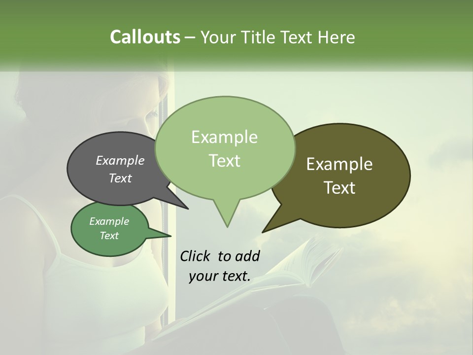 A Woman Sitting On A Window Sill Reading A Book PowerPoint Template