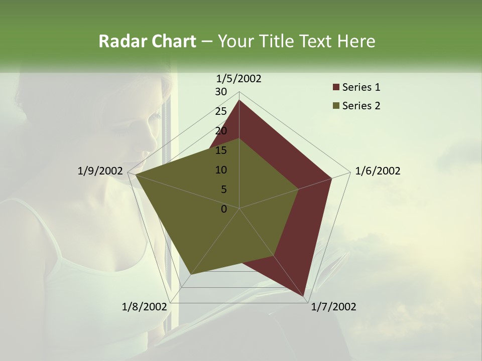 A Woman Sitting On A Window Sill Reading A Book PowerPoint Template