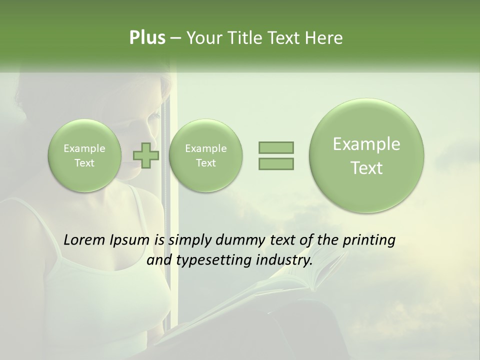 A Woman Sitting On A Window Sill Reading A Book PowerPoint Template