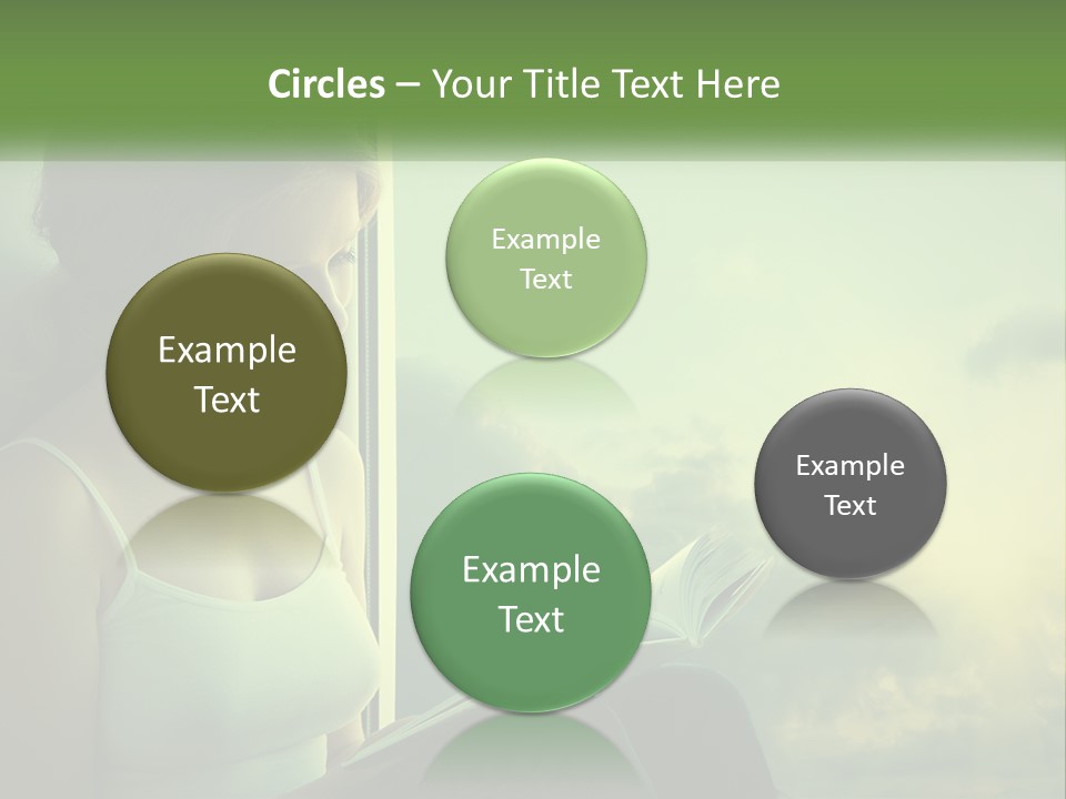 A Woman Sitting On A Window Sill Reading A Book PowerPoint Template