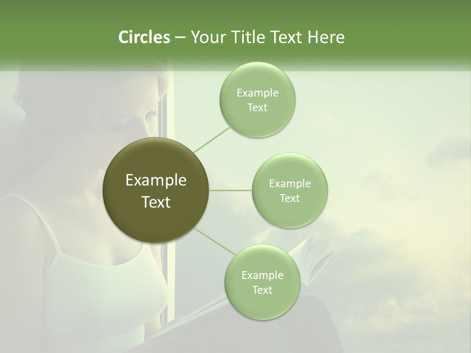 A Woman Sitting On A Window Sill Reading A Book PowerPoint Template