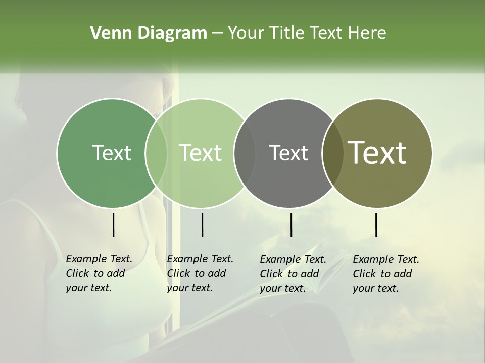 A Woman Sitting On A Window Sill Reading A Book PowerPoint Template