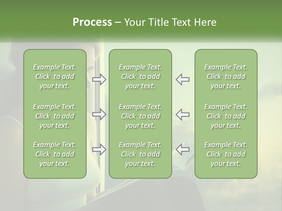 A Woman Sitting On A Window Sill Reading A Book PowerPoint Template