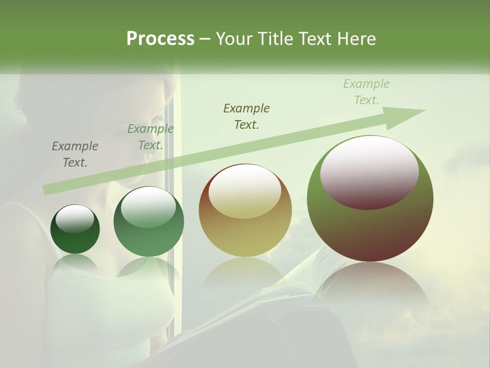 A Woman Sitting On A Window Sill Reading A Book PowerPoint Template
