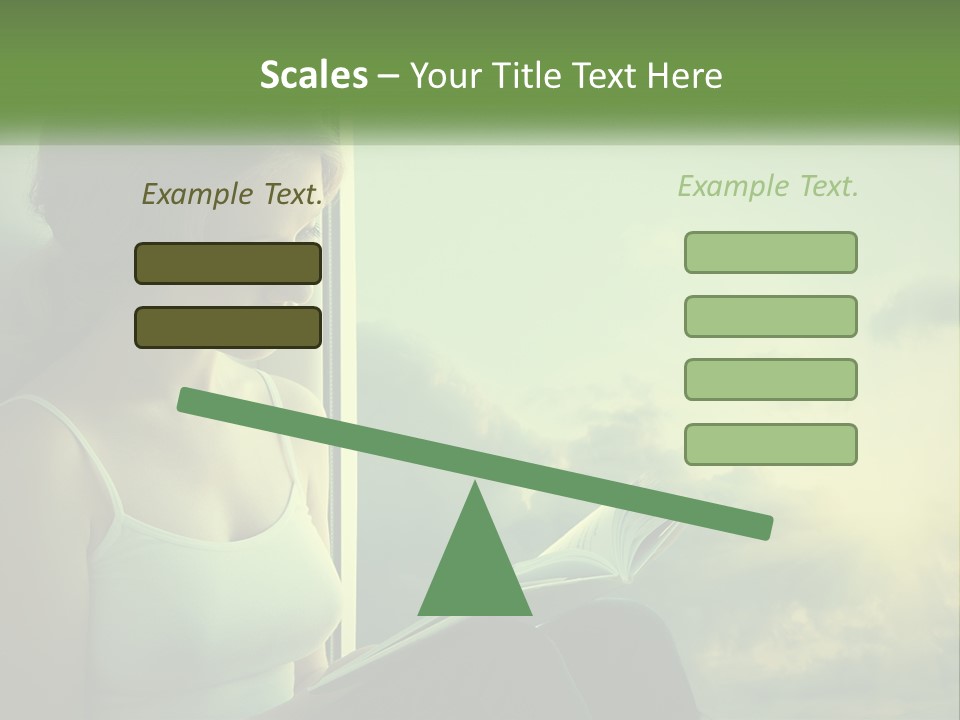 A Woman Sitting On A Window Sill Reading A Book PowerPoint Template