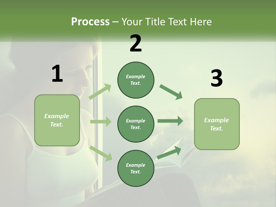 A Woman Sitting On A Window Sill Reading A Book PowerPoint Template