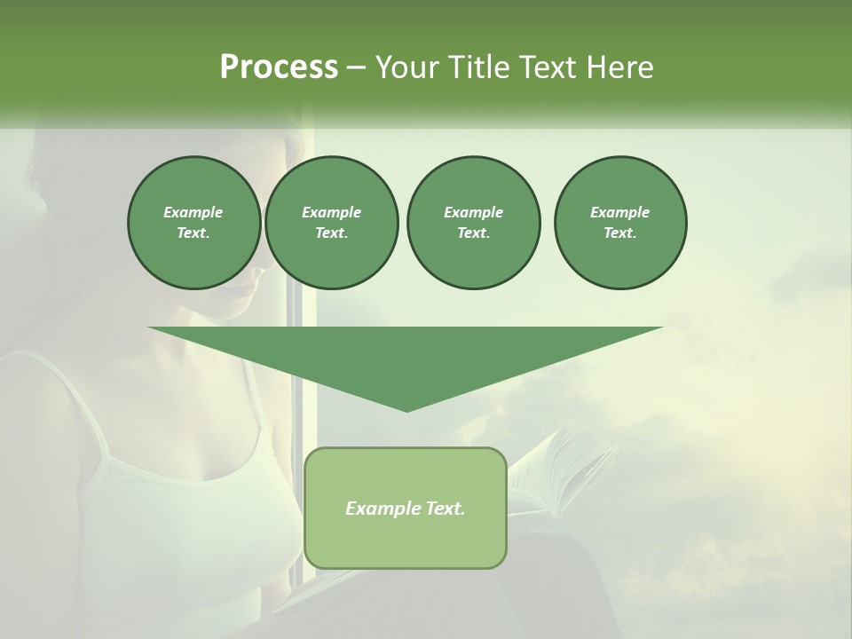 A Woman Sitting On A Window Sill Reading A Book PowerPoint Template
