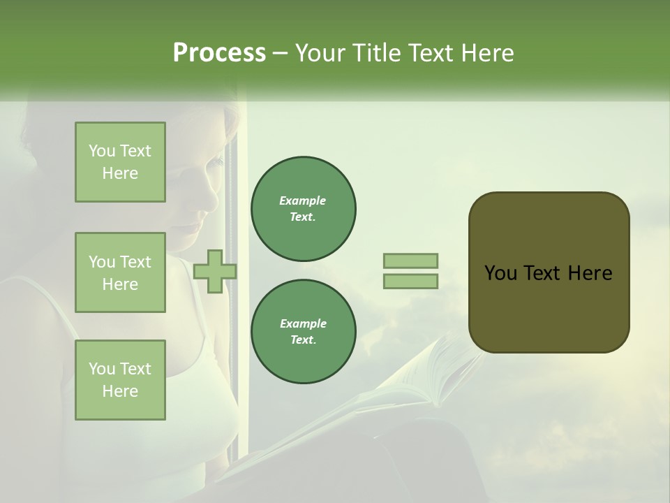 A Woman Sitting On A Window Sill Reading A Book PowerPoint Template