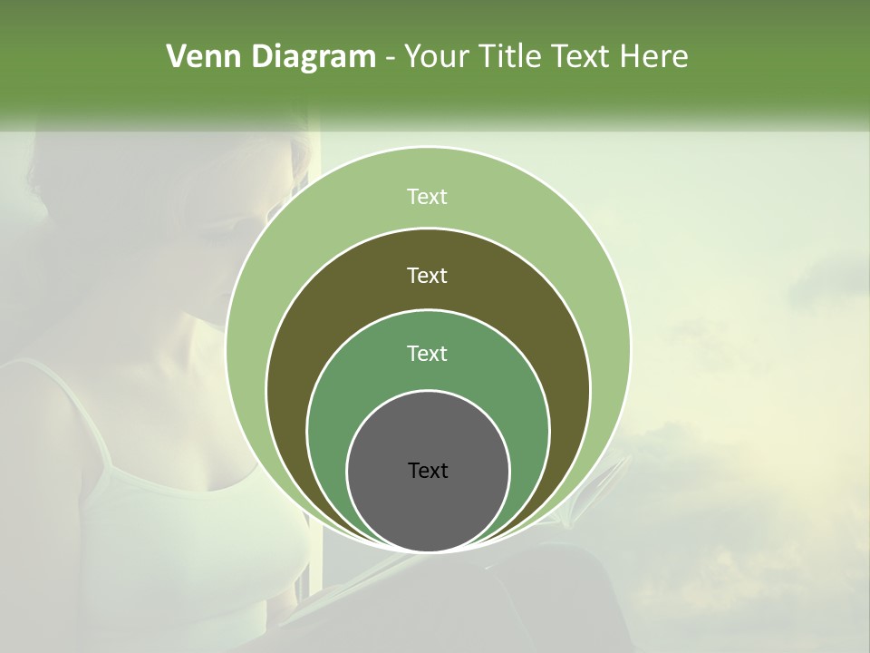 A Woman Sitting On A Window Sill Reading A Book PowerPoint Template