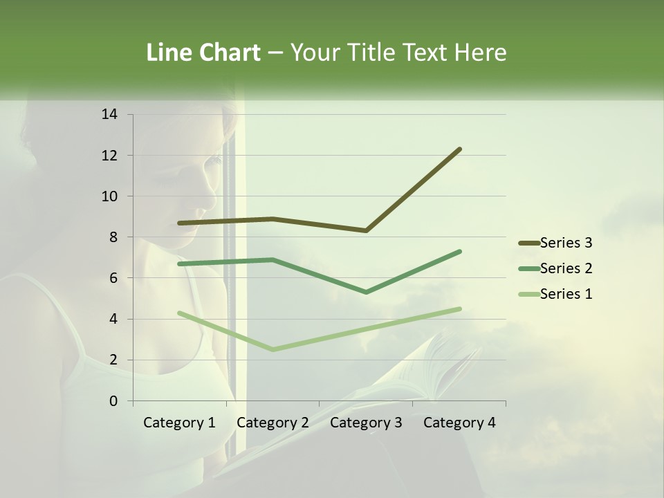 A Woman Sitting On A Window Sill Reading A Book PowerPoint Template