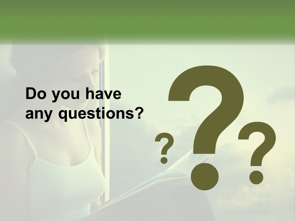 A Woman Sitting On A Window Sill Reading A Book PowerPoint Template