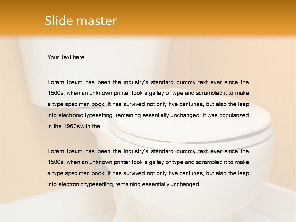 A White Toilet Sitting In A Bathroom Next To A Yellow Wall PowerPoint Template