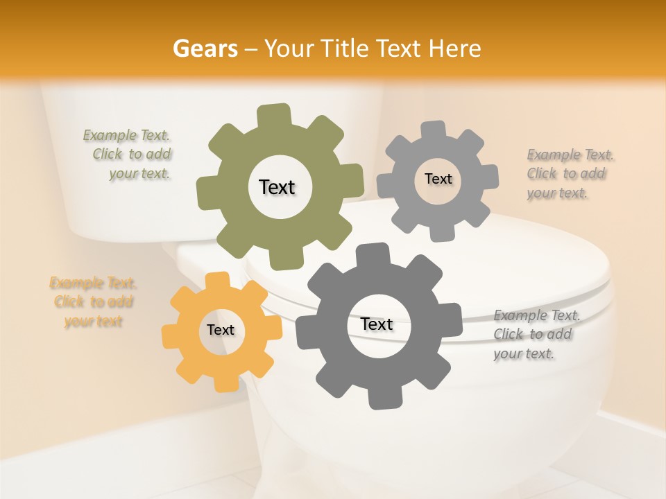 A White Toilet Sitting In A Bathroom Next To A Yellow Wall PowerPoint Template